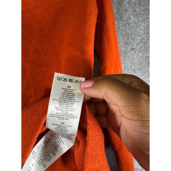 Hobbs London Sweater Women XS Orange Long Sleeve‎ Cashmere Wool Blend Old Money - Picture 5 of 10
